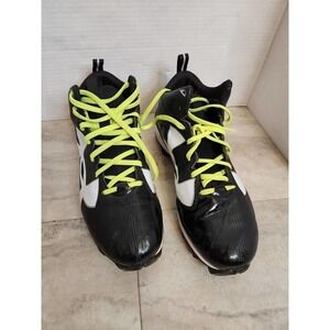 Under Armour Mens Crusher 1286599-001 Black Mid Top Football Cleats Size 10.5